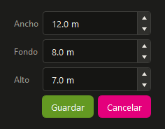 Las medidas de la sala