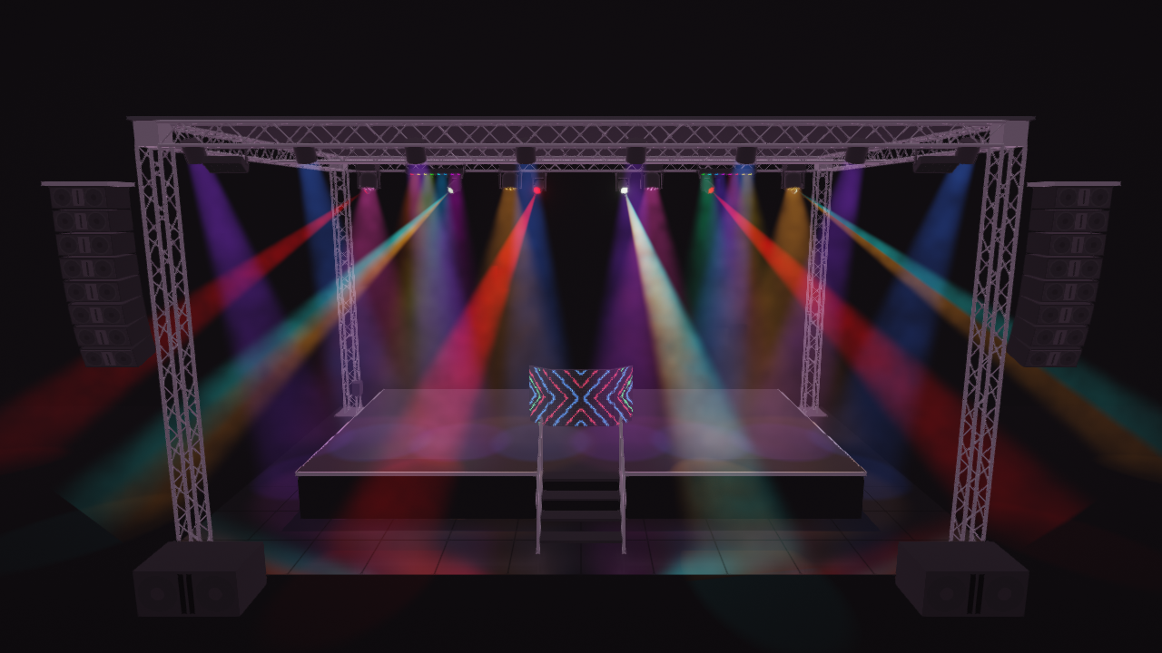 La sala de ejemplo de este manual, vista en el escenario 3D de la consola