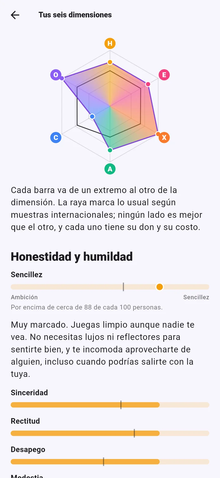 El informe: la huella de las seis dimensiones y sus facetas