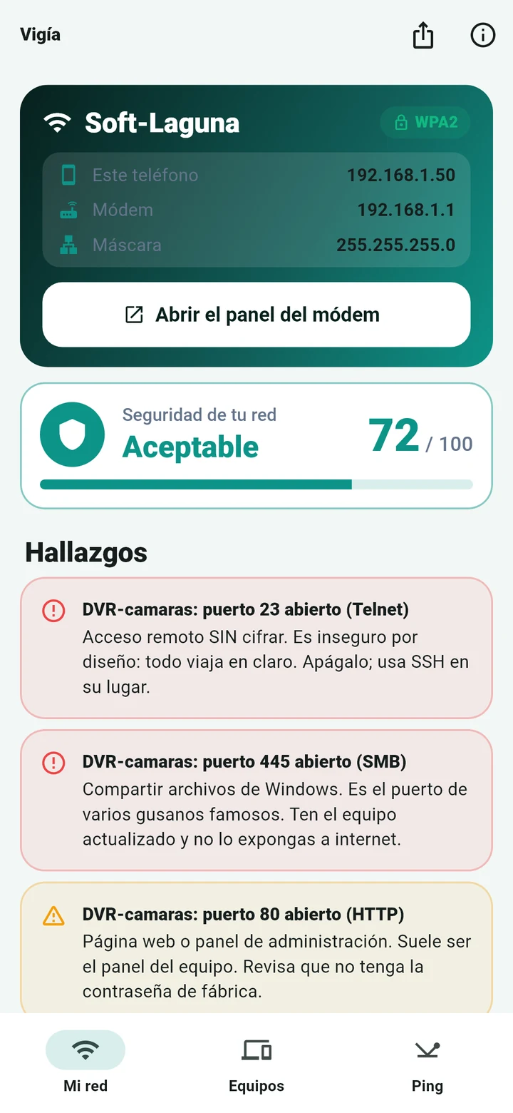 Mi red: la wifi, su cifrado, el grado de seguridad y los hallazgos